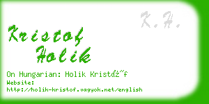 kristof holik business card